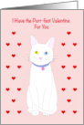 Happy Valentine’s Day Cartoon Kitten with Hearts card