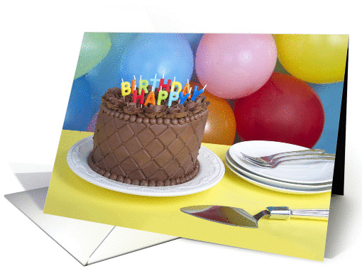 Happy Birthday Chocolate Cake card (1438340)