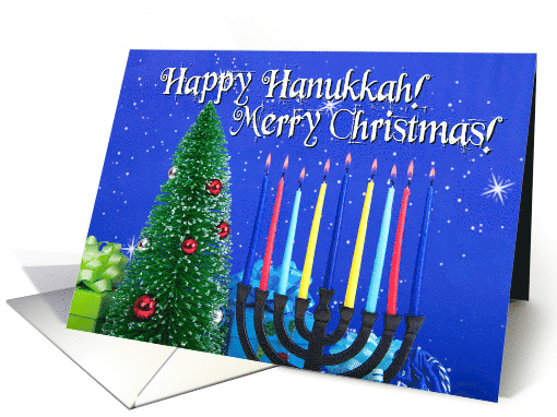 Happy Hanukkah Merry Christmas multi-faith card (1458030)