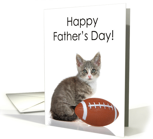 Football kitten happy Father's Day Dad card (1490388)
