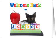 Kitten welcome back to school from teacher card