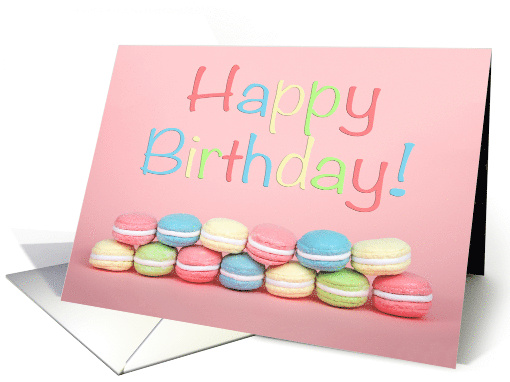 Sweet Macaron Cookies Happy Birthday card (1512072)
