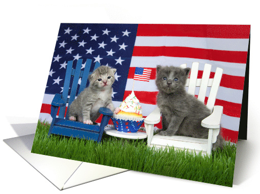 Duet of Kittens Happy Fourth of July card (1526902)