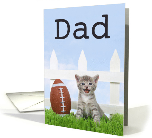 Tiny football kitten Happy Father's Day Dad card (1529058)