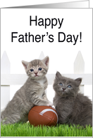 Duo of football fan baby kittens Happy Father’s Day card