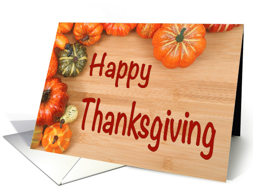 Autumn Harvest pumpkins Happy Thanksgiving card (1546584)