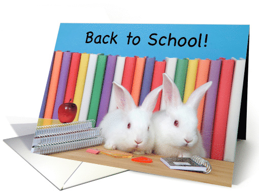 Baby Bunnies Back to School card (1566498)