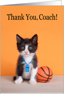 Kitten Thank You Basketball Coach card