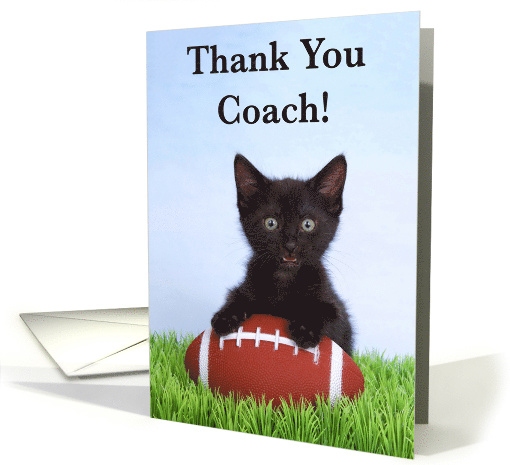 Kitten Thank You Football Coach card (1622662)