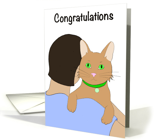 Congratulations on Your Pet Cat Rescue Adoption Dark Hair... (1669538)