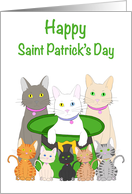 Happy Saint Patrick’s Day Cats In and Around a Leprechaun Hat card