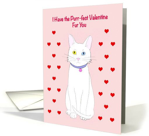 Happy Valentine's Day Cartoon Kitten with Hearts card (1724938)