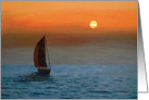 Orange Sunset Sail on the Ocean card