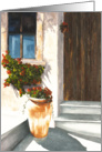 Oil Painting of Geraniums in Terracotta Pot Card