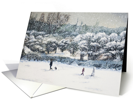 Oil painting of Winter Scene card (1443268)