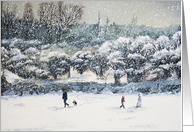 Oil painting of Winter Scene card