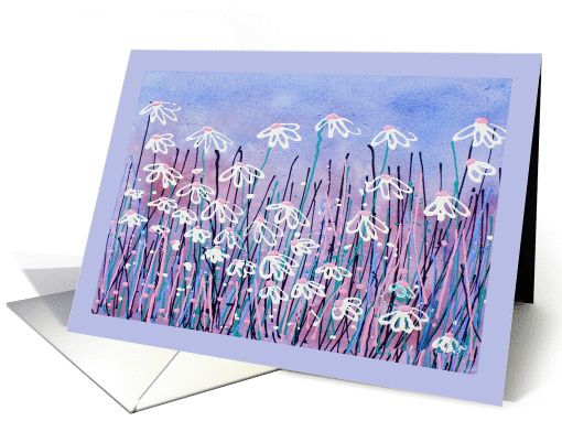 Contemporary, Acrylic painting of Daisies card (1444236)