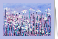Contemporary, Acrylic painting of Daisies card