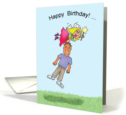 Birthday Fairy carrying a Man card (1464320)