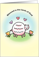 Blessed is the lamb of God, Easter Religious card
