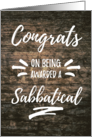 Congrats on your Sabbatical: Modern Informal card