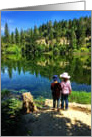 Friendship - Boy & Girl Standing by a Lake in a Forest card