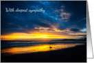 With Deepest Sympathy - Sincere Condolences - Beach Sunset - Dog card