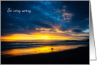 So Very Sorry - Sympathy - Condolences - Beach Sunset with Dog card