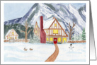 Cozy Cottage in a Snowy Landscape card