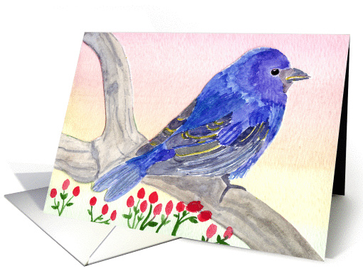 Blue Bird on a Branch card (1446788)