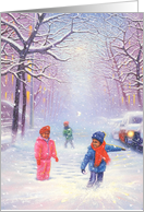 Holiday in the snow card