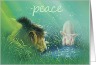 Peace - Lion and Lamb card