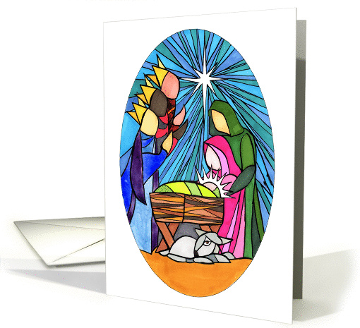 Stained Glass Style Christmas Nativity card (1447874)