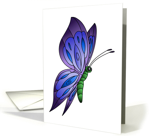 Flutter-By Butterfly Mariposa Blank card (1448356)