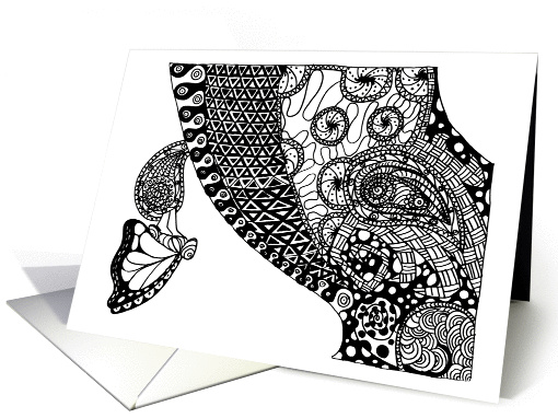 Adult Coloring Monarch Butterfly Emergence card (1450206)