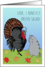 Thanksgiving - Cute Kitty and Turkey card