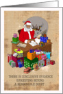 Christmas for Paralegal - Santa with a Deer and a Pile of Gifts Humor card