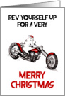 Merry Christmas - Cute Biker Kitty Riding a Motorcycle card
