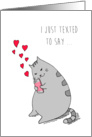 Valentine’s Day for Boyfriend - Cute Kitty Texting I Love You card