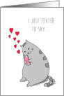 Valentine’s Day - Cute Kitty Texting I Love You card