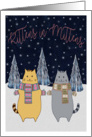 Birthday in Winter - Kittens in Mittens card