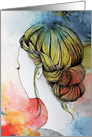 Hairdresser Appreciation Day Bright Watercolor Hair Braid card