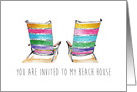 You Are Invited to My Beach House Minimalist Chairs Watercolor Art card