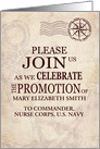 US Navy Promotion Celebration Invitation Vintage Style card