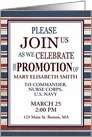 Military / Navy Promotion Celebration Invitation in US Flag Colors card