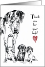 Dog Great Dane Puppy Litter Whelping Help Thank You card