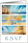 RSVP Beach Ocean Seaside Sunset Watercolor Art card