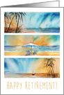 Retirement Beach Ocean Seaside Sunset Watercolor Art card