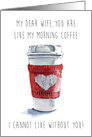 Cute Funny Valentine’s Day Red White Simple Watercolor Heart Coffee card