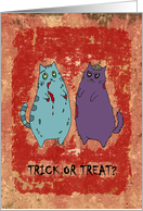 Halloween Zombie Kitties Card